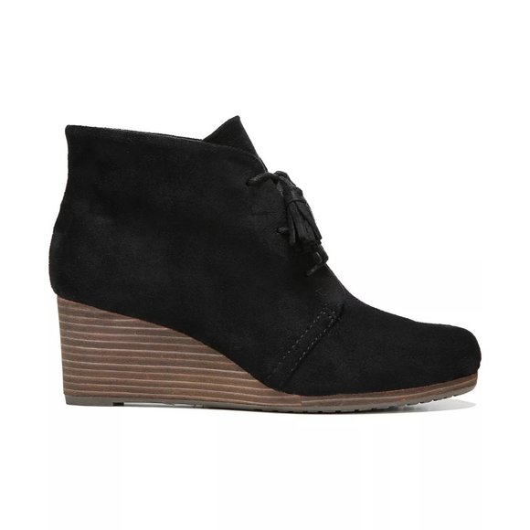 Dr. Scholl's Women's Dakota Wedge Booties Black Microsuede Size 11M NIB - Picture 2 of 6